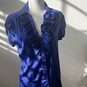 Polyester stretch satin blouse